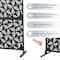 Glitzhome® 6ft. Black Galvanized Steel Irregular Geometric Pattern Privacy Screen Fence Panel & Room Divider